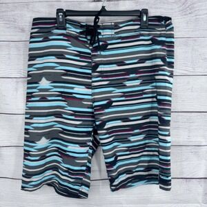 Prana Board Shorts Swim Trunks‎ Striped UPF 50+ Beach Surf Water Size 36